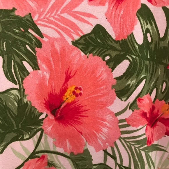 Rouge Pink Hibiscus Tank Dress Size 1X Summer Dress Mid Length - Picture 5 of 12